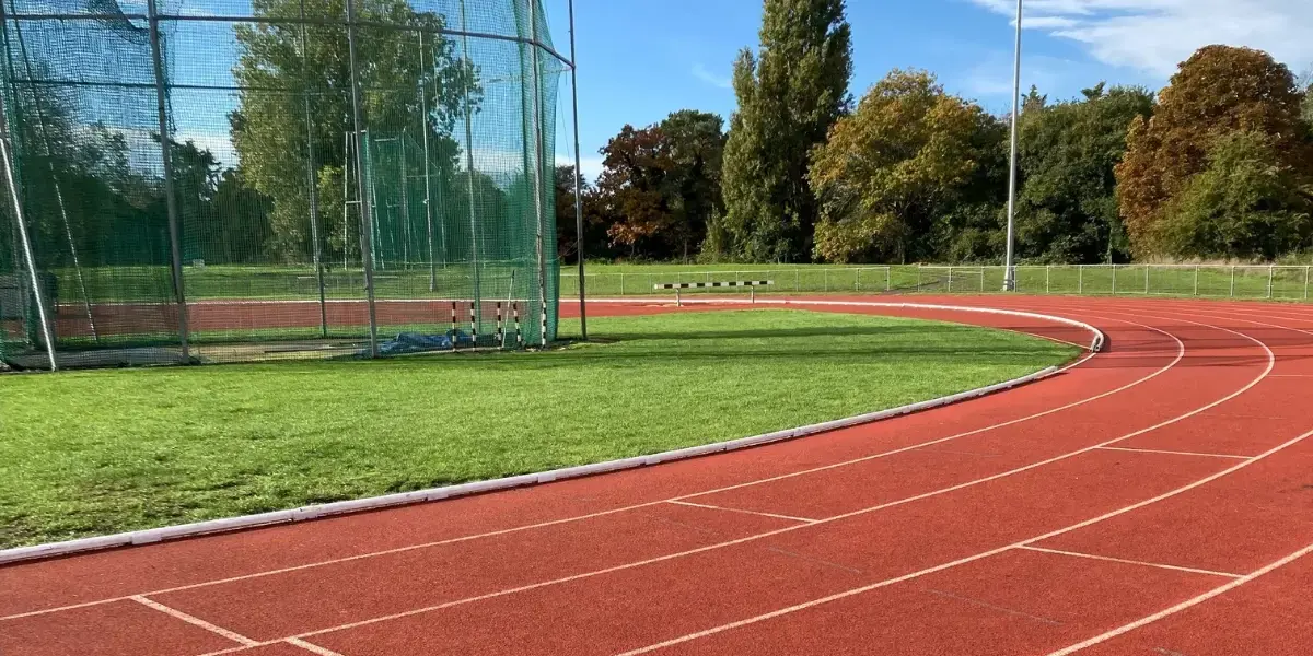 Running track with athletics field