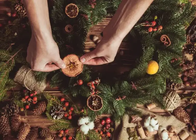 Two Column Wreath Making